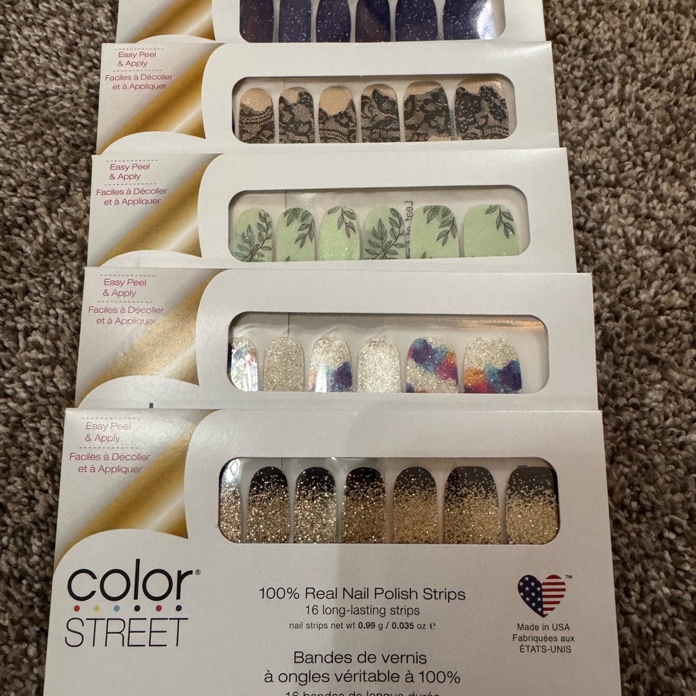 Color Street Nail Polish Strips Design Set lot of 5!
